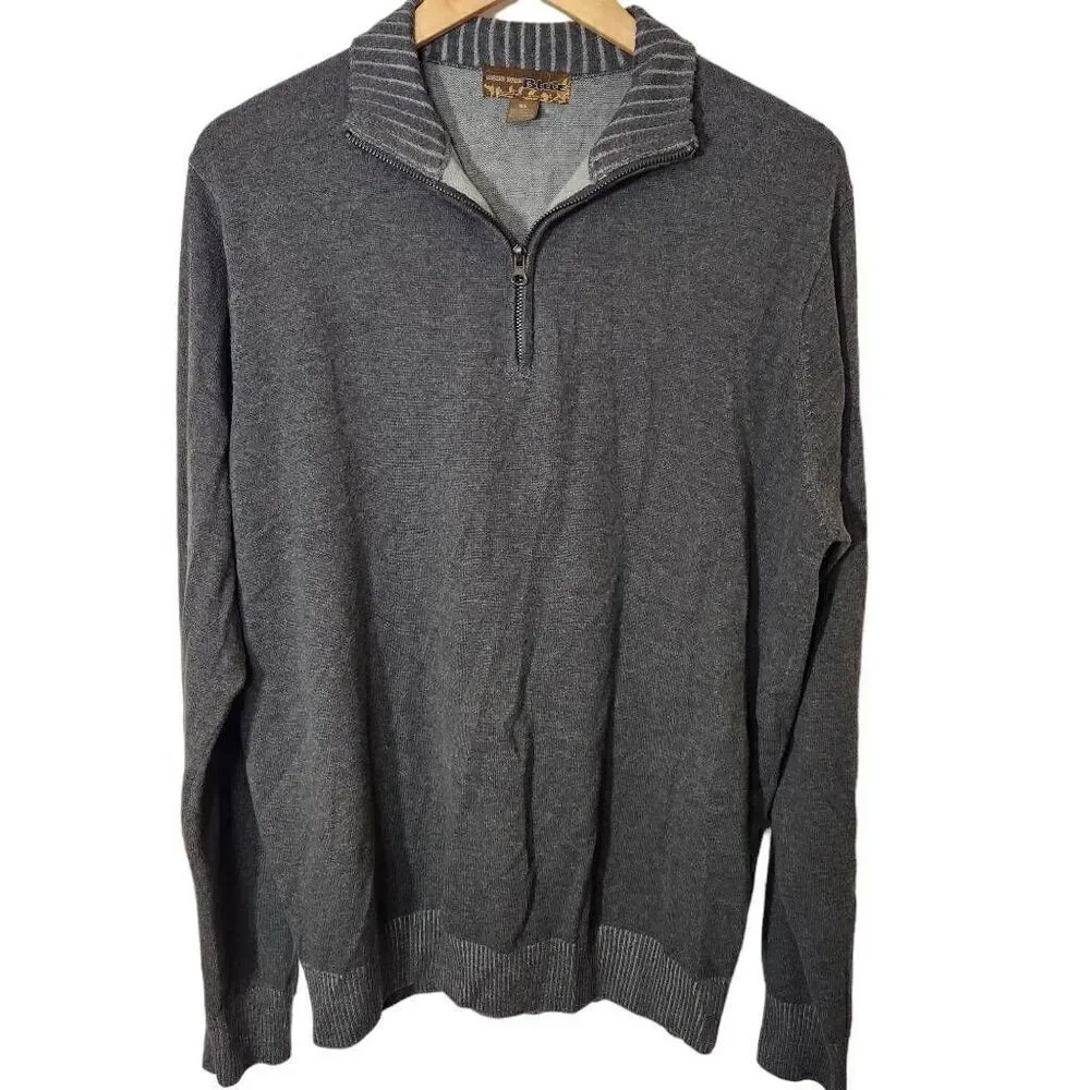 Pronto Uomo Blue Men's quarter zip gray sweater size XL‎